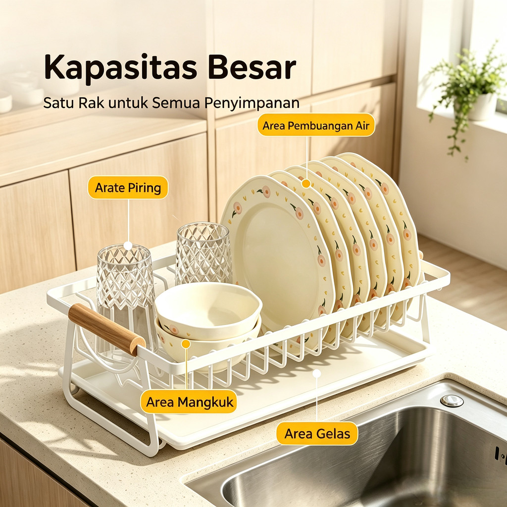 Detail anti karat pada rak cuci piring SimpleJoy