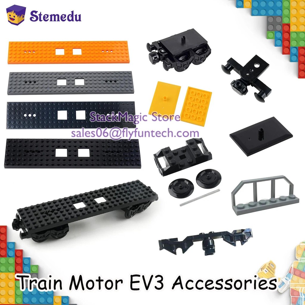 Jual MOC City Train Base Wheel Tracks Top Base Plate Buig Blocks Bricks ...