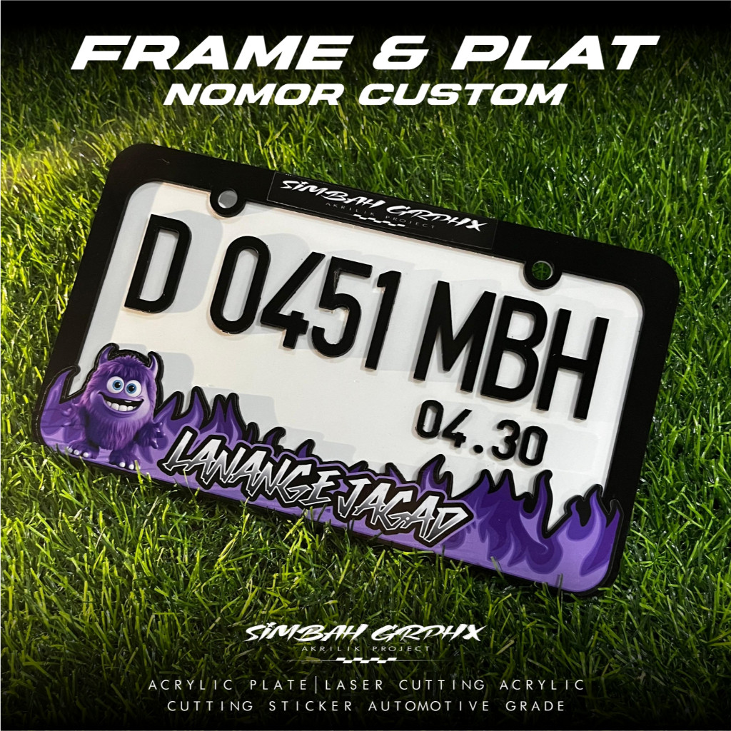 Jual Plat Nomor Motor Custom Akrilik Model JDM Desain Motif Api Viral ...