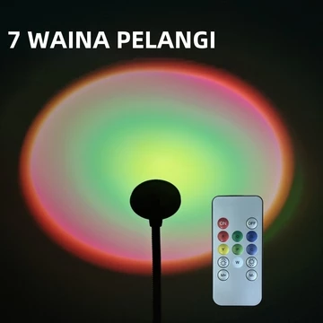 NEW USB RGB Sunset Light Second Generation Wih Remote Control Lampu Tidur Sunset RGB