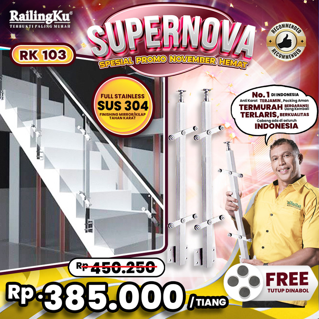 Jual Railing Tangga Stainless Hollow Tiang Railingku [SUPERNOVA!] RK ...