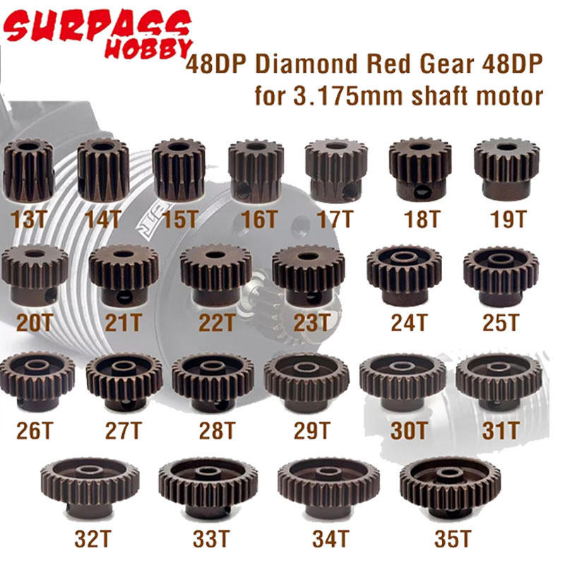 Demeras 48DP ¢ 3.175mm 13-15T 16-18T 19-21T 21T-23T Engrenages à pignon de Moteur en Acier chromé Combo Engrenages durables et Robustes pour Voiture 1/10(13T 14T 15T Demeras 48DP ¢ 3.175mm 13-15T 16-18T 19-21T 21T-23T Engrenages à pignon de Moteur en Acier chromé Combo Engrenages durables et Robustes pour Voiture 1/10(13T 14T 15T