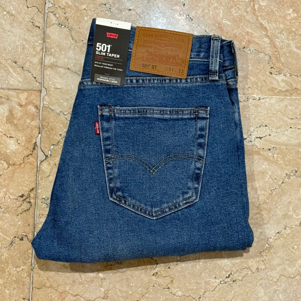 Jual Celana Panjang Jeans Pria 501 ST Slim Taper Original Fit Stretch ...