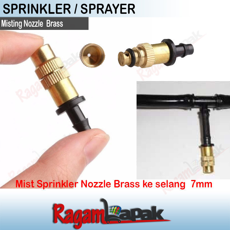 Mist Sprinkler Irigasi Air Nozzle Brass 1 Holes Kuningan