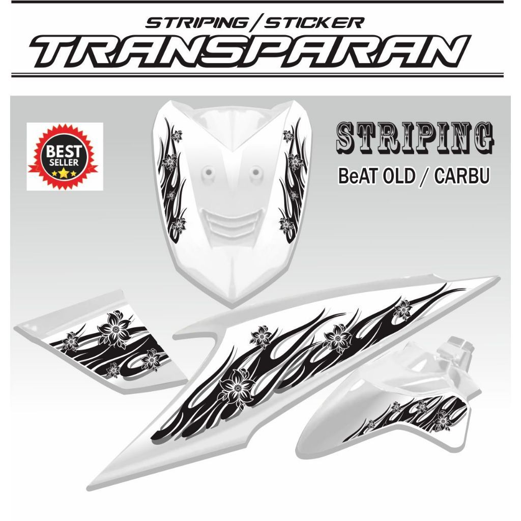 Jual STIKER TRANSFARAN STRIPING MOTOR BEAT OLD KARBU 110 MOTIF KEREN ...