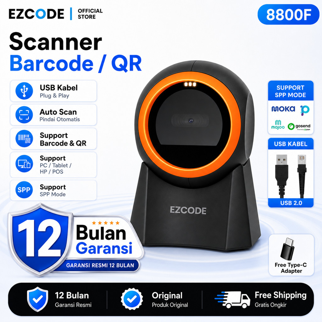 Jual Barcode Scanner Omni 1D/2D AutoScan QR Code & Barcode Scan CMOS ...