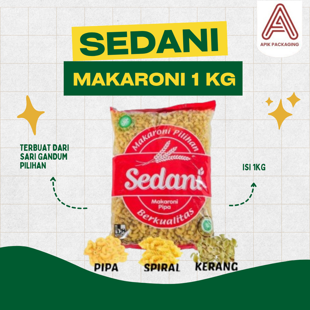 Jual Sedani Makaroni Pipa / Spiral / Kerang 1kg – Gandum Pilihan ...