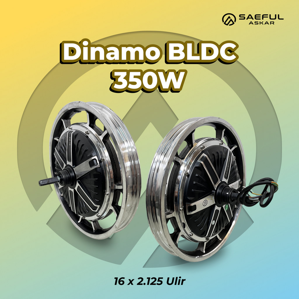 Jual HUB MOTOR / DINAMO BLDC SEPEDA LISTRIK R16 36V 48V 60V 350WATT ...