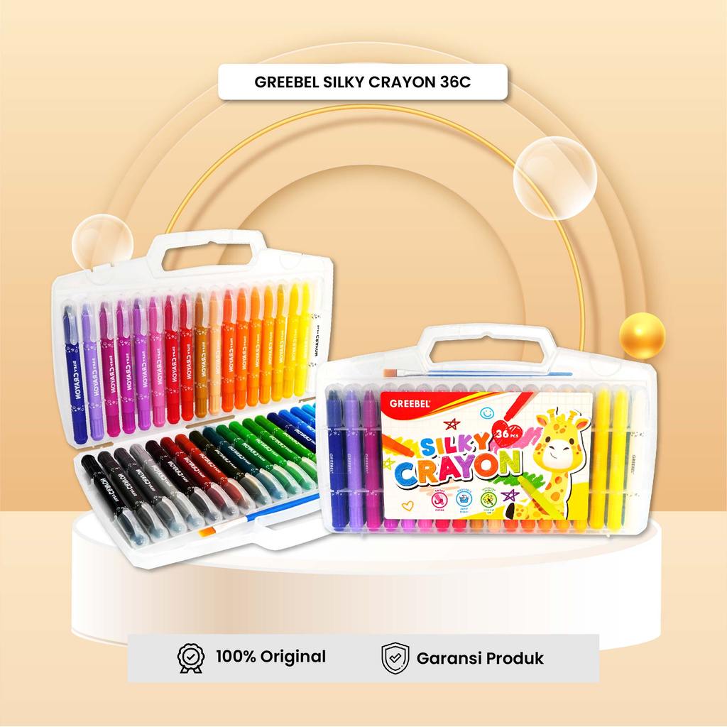 Jual Greebel Crayon Krayon Silky 36 Warna Silky Crayon 36 Set Colours ...