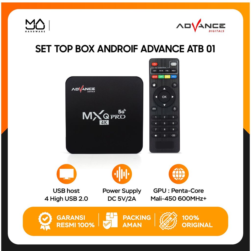 Jual Advance ATB-01 Android Tv Box Mxq Pro 4K Support Wifi 2+16Gb TV ...