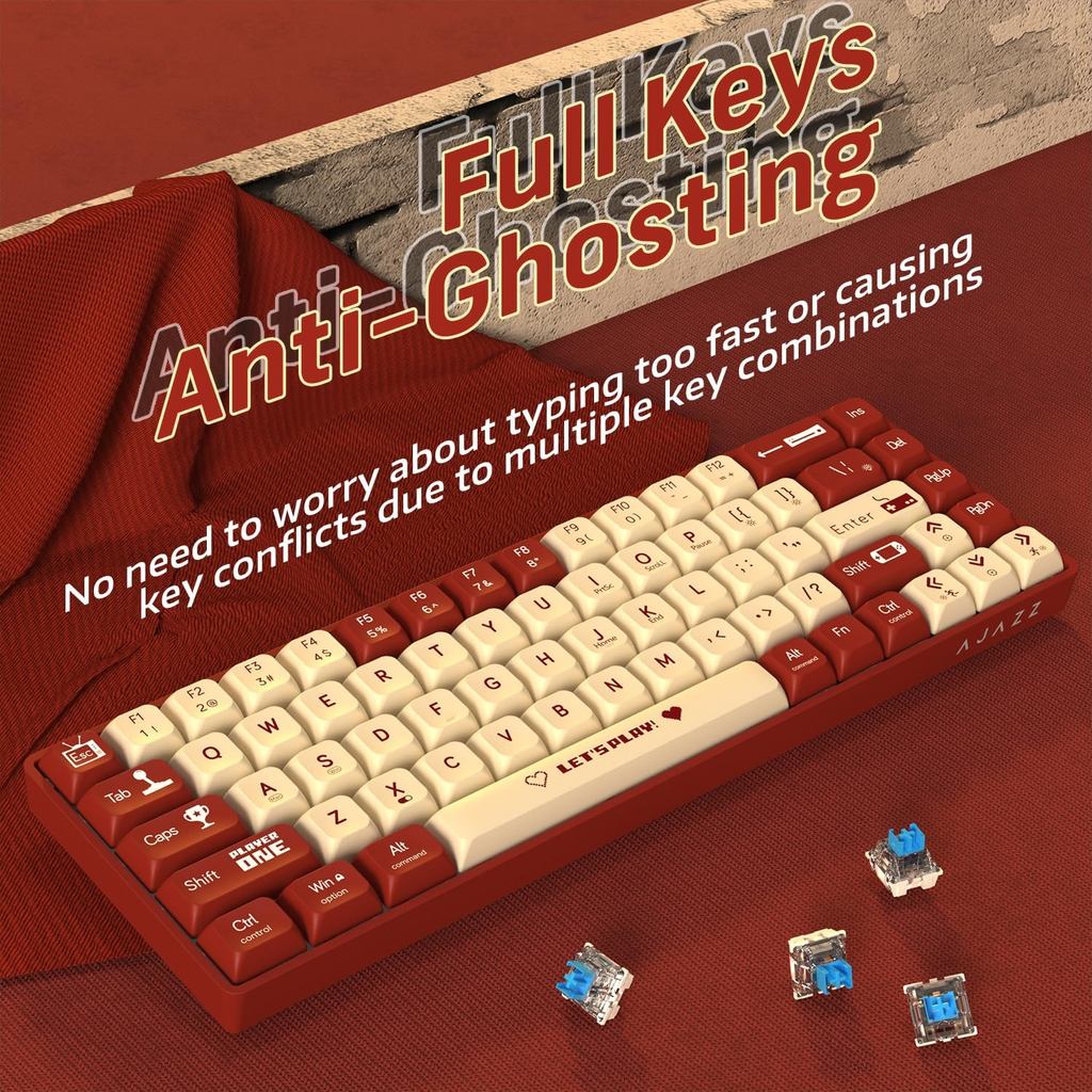 Jual AK680 wired mechanical gaming keyboard double-pin keycap 68-key ...