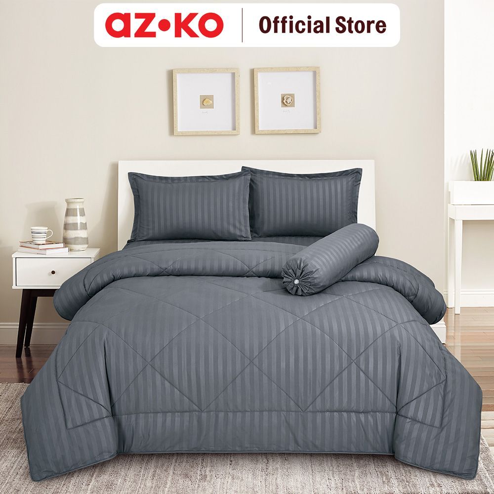 AZKO Sleeplite Set Seprai Microfiber Emboss King Queen…