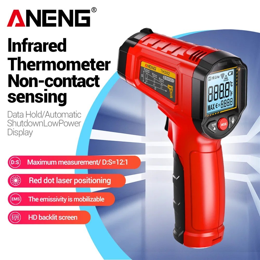 Jual ANENG Termometer Industrial Digital Thermogun Infrared Red Dot ...