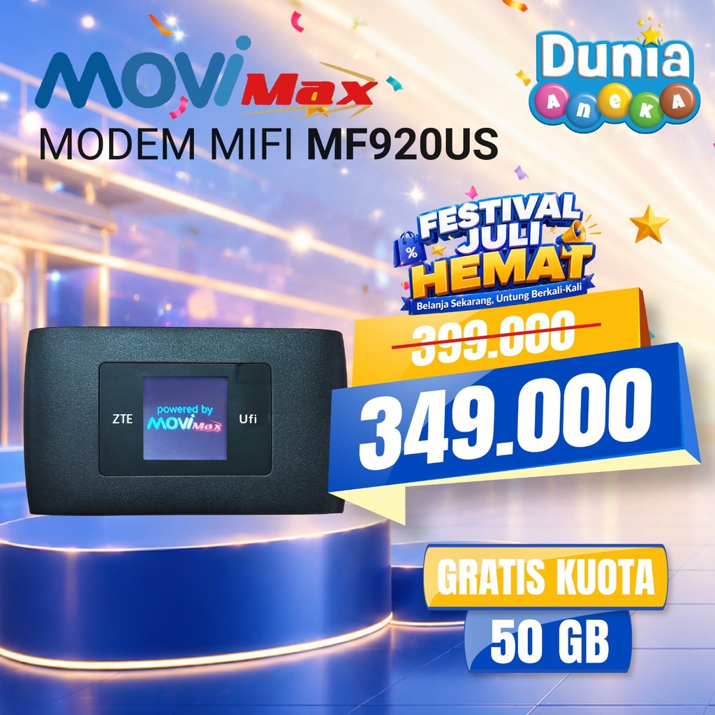 MOVIMAX MF920US MODEM MIFI ZTE 4G LTE 150MBPS UNLOCK ALL OPERATOR WITH LCD DISPLAY - Dunia Aneka