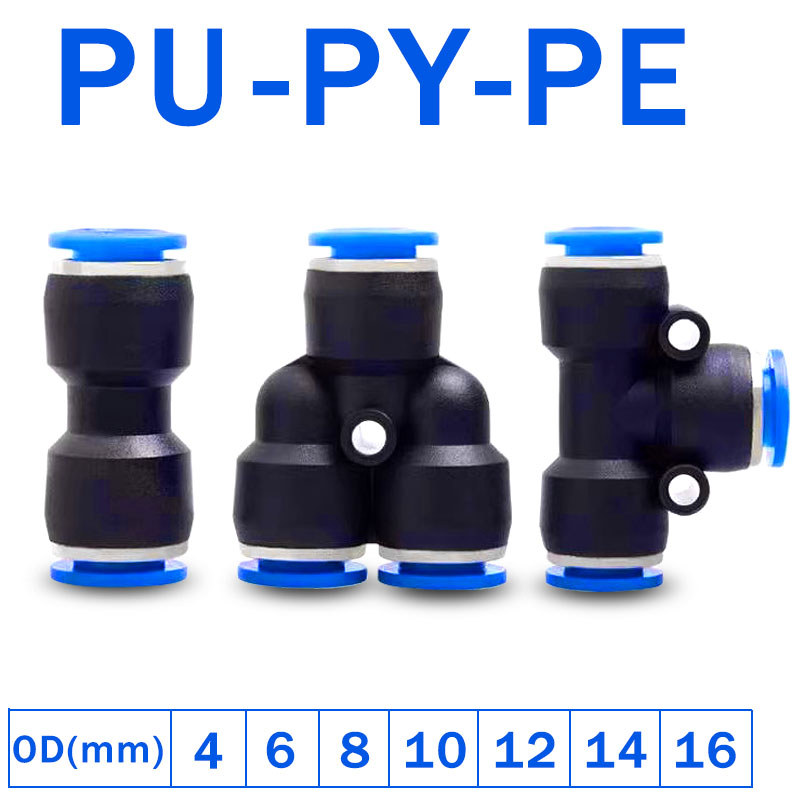 Jual 100pcs PE PU PG PY PW Air Connectors 4 6 8 10 12mm Pneumatic ...
