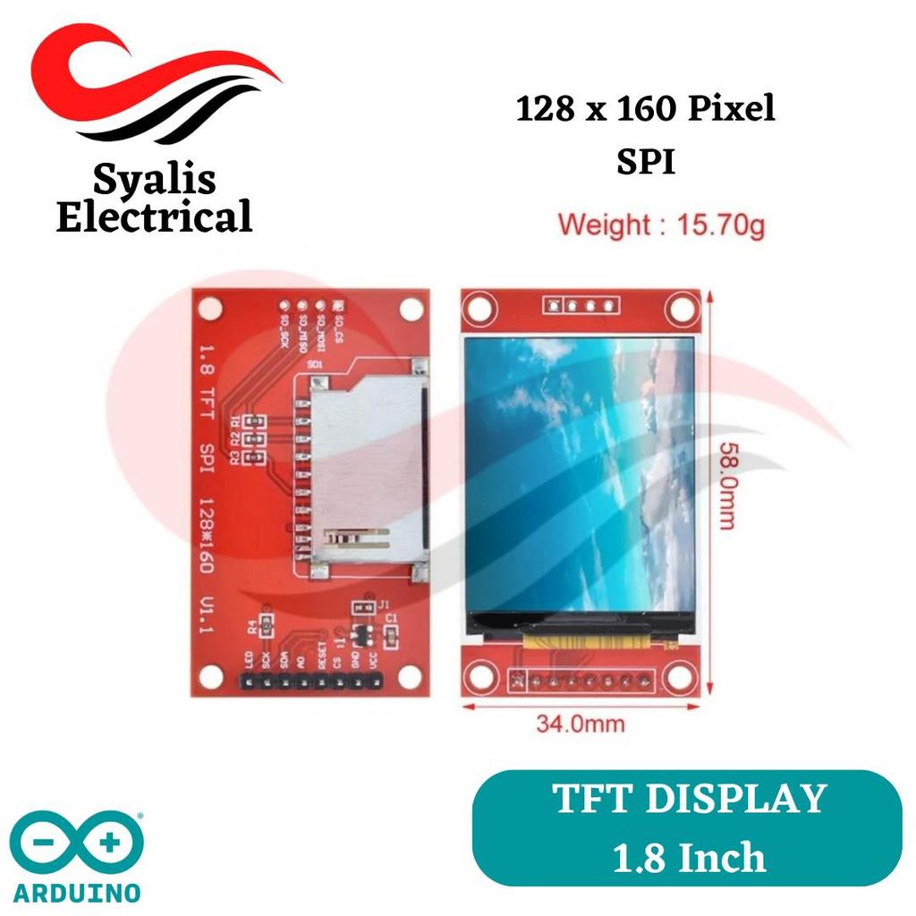 Jual Display TFT LCD OLED 1.8 inch RED arduino [SYALIS] | Shopee Indonesia