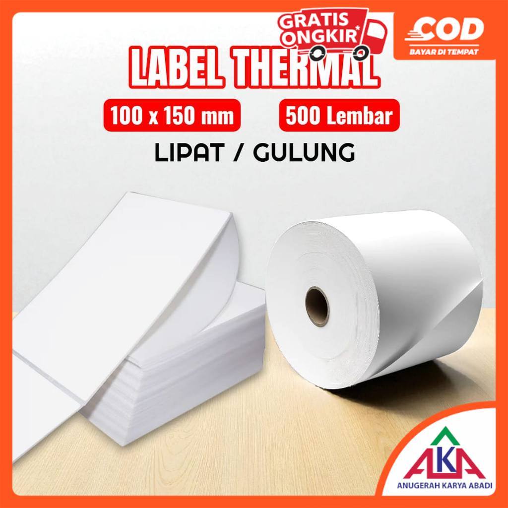 Jual Label Sticker Kertas Printer Thermal A6 100mm x 150mm 500 Lembar ...