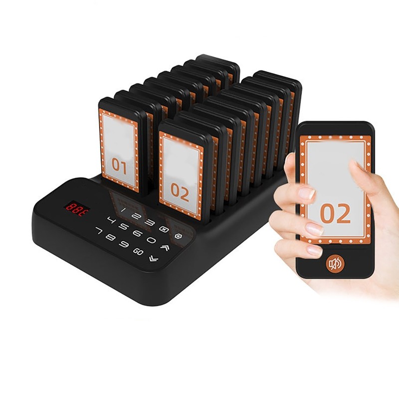 Jual Restaurant Pager Set + 16pcs Beeper Touch Panel Wireless Pagers ...