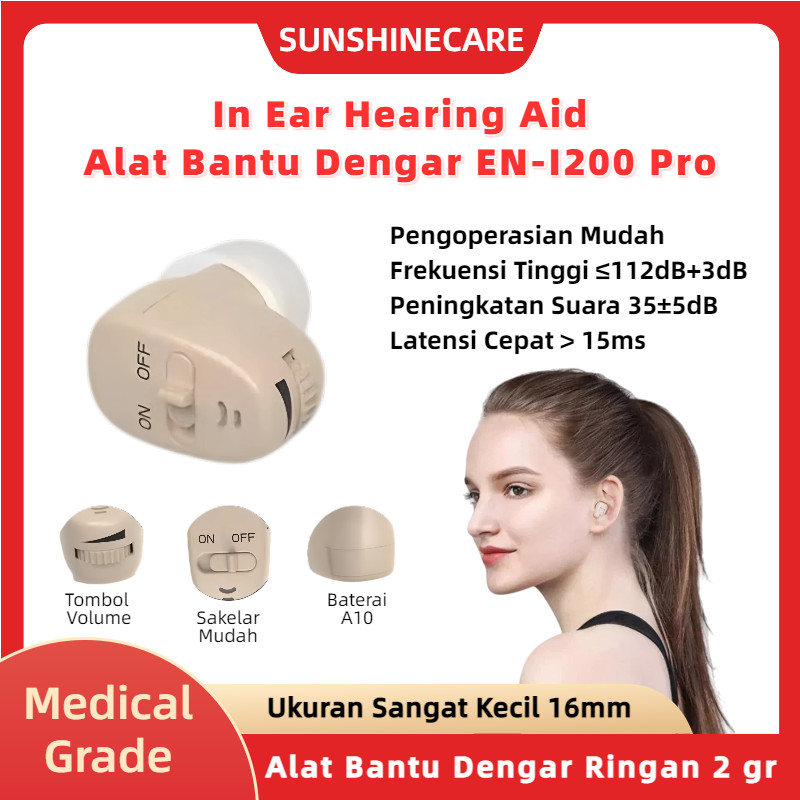 Jual Alat Bantu Dengar Mini In Ear Hearing Aids EN-i200Pro Lengkap ...