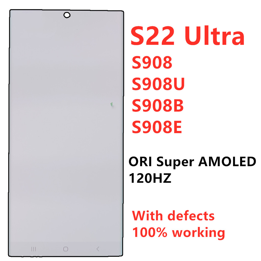 Jual 120HZ Super AMOLED For Samsung S22 Ultra 5G S908U S908 S908B LCD ...