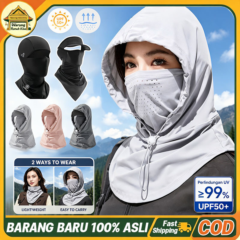 Jual COD Ice Silk Masker Wajah Dapat Disesuaikan UPF50+ Sun Protection ...
