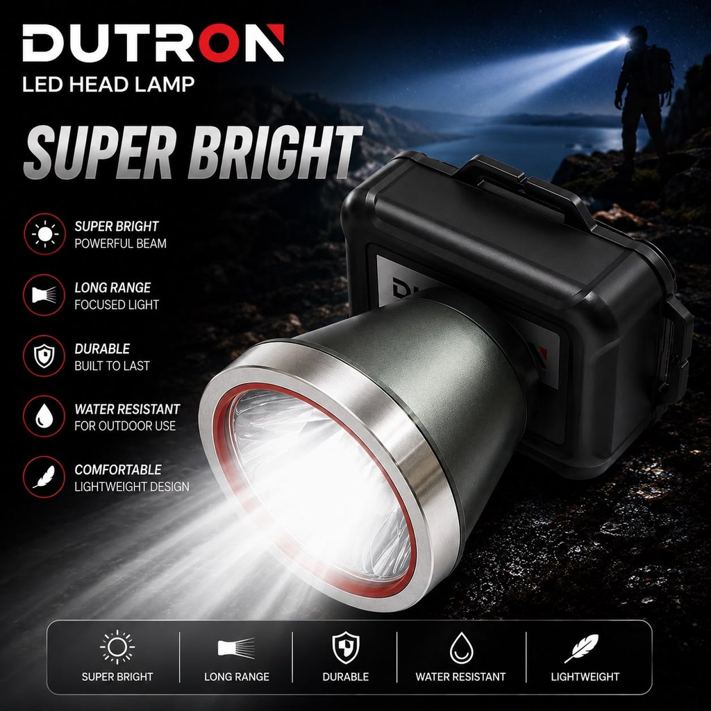 Jual SENTER KEPALA LED DUTRON FORCE BEAM 25W - SUPER TERANG - ALMUNIUM ...