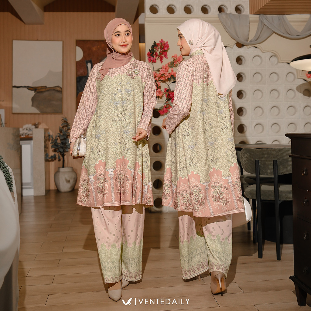 Riva Fashion - Safira Oneset Atasan Bawahan Celana Setelan Wanita Premium Motif Terbaru