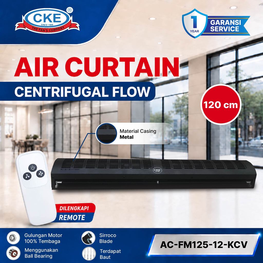 Jual CKE Air Curtain 120 CM 1.2 M 220V – Centrifugal Flow with Remote ...