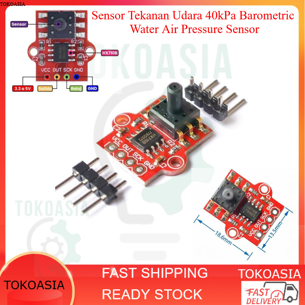 Jual Modul Sensor Tekanan Udara 40kPa Barometric Water Air Pressure ...