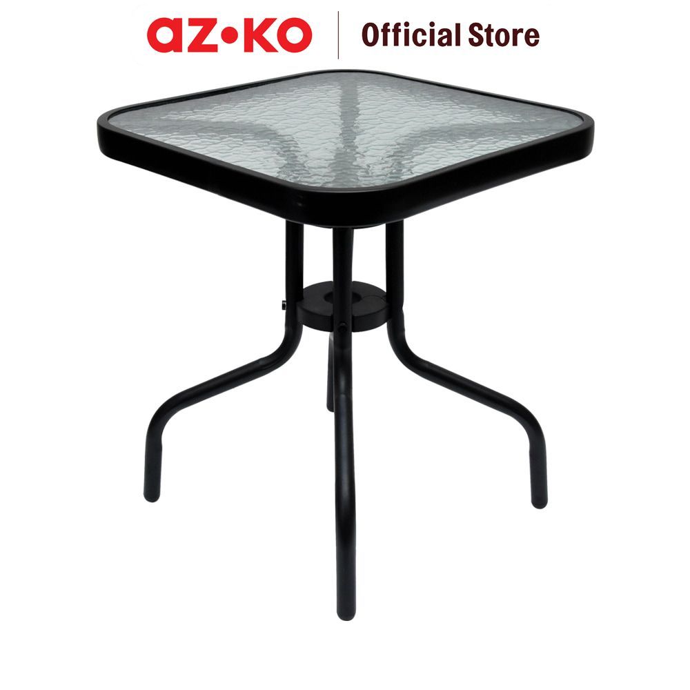 AZKO Soleil Meja Teras Sisi 45 cm - Hitam Patio Table Meja Balkon Table Veranda Meja Santai