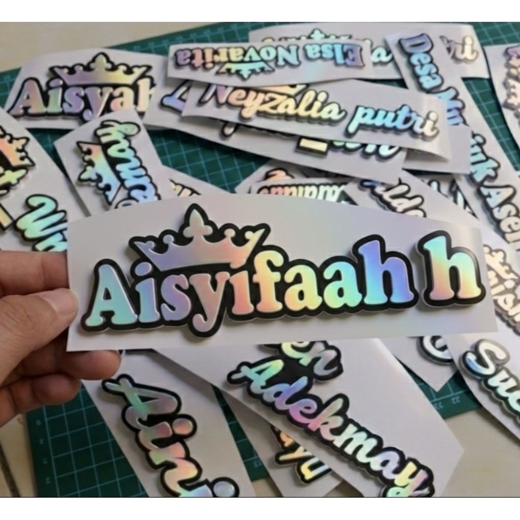 Jual CUSTOM STIKER NAMA HOLOGRAM | Shopee Indonesia