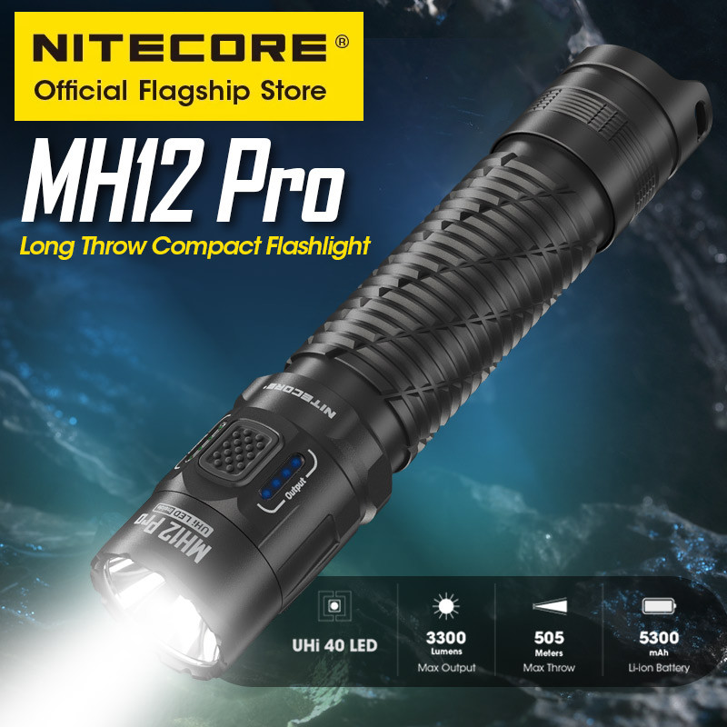 Jual NITECORE MH12 Pro USBC Rechargeable Compact Flashlight 505 Meters ...