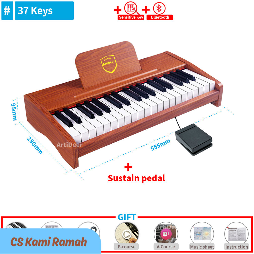 Jual TBT Children's Piano Musical Keyboard Wood Electronic Organ 25 ...