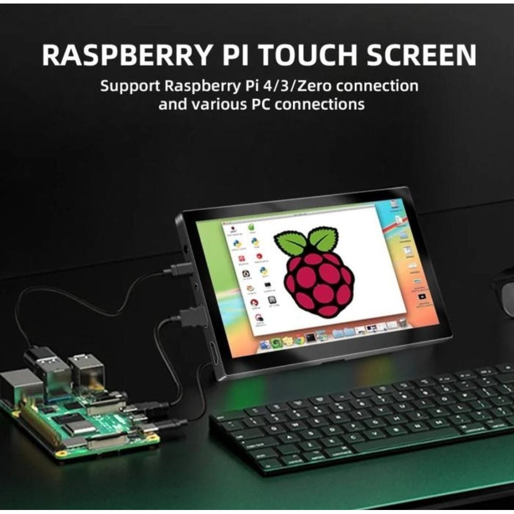 Jual 7 Inch raspberry IPS LCD capacitive touchscreen w/frame waveshare ...