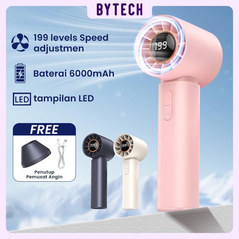 Jual Bytech Mini Fan SF09 Portable handheld turbo fan 199 Gear Wind LED ...