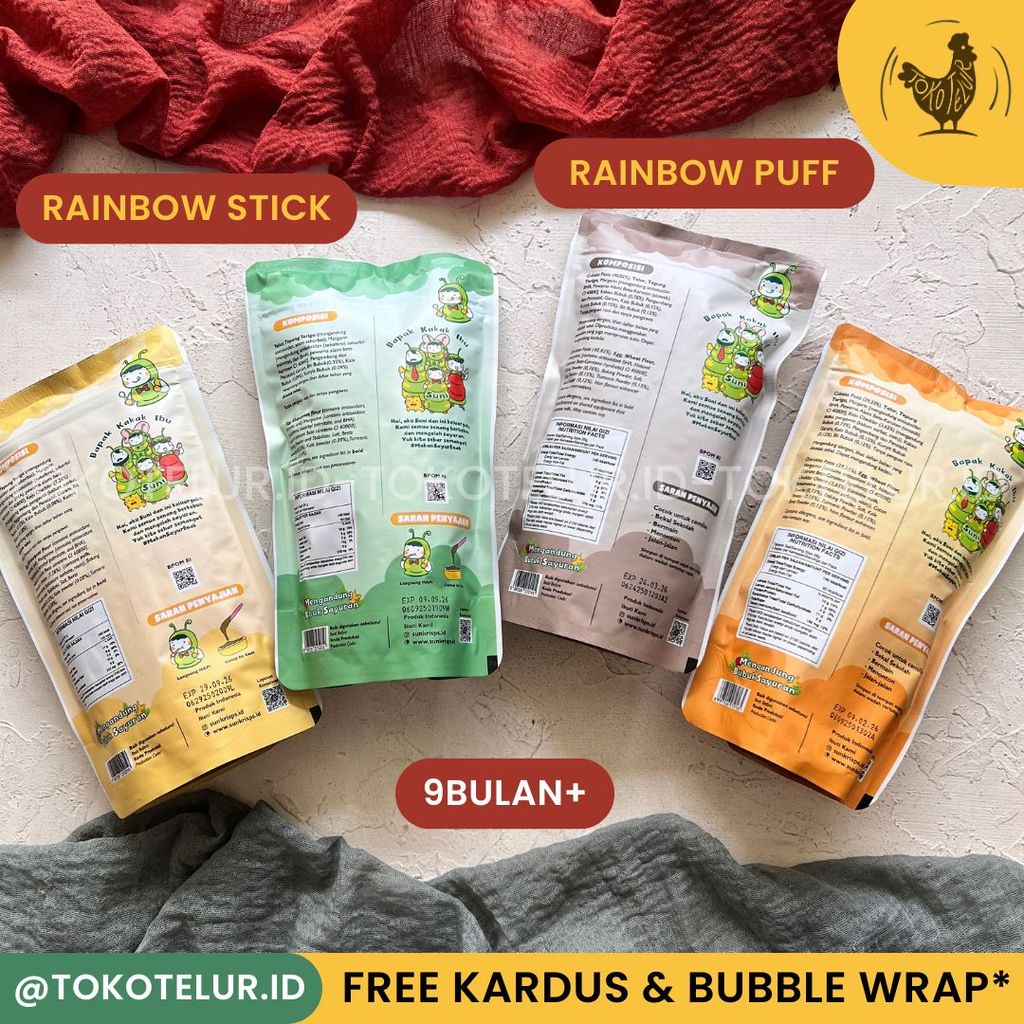 Jual SUNKRISPS - Rainbow Stick 50g | Biskuit Stik Pelangi Rasa Sayuran ...