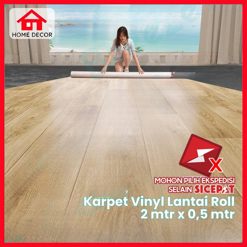 Home Decor - Karpet Lantai Vinyl Roll Tebel 0.7mm Decorasi Lantai 50cm / 100cm Meteran 2m 1m KLV