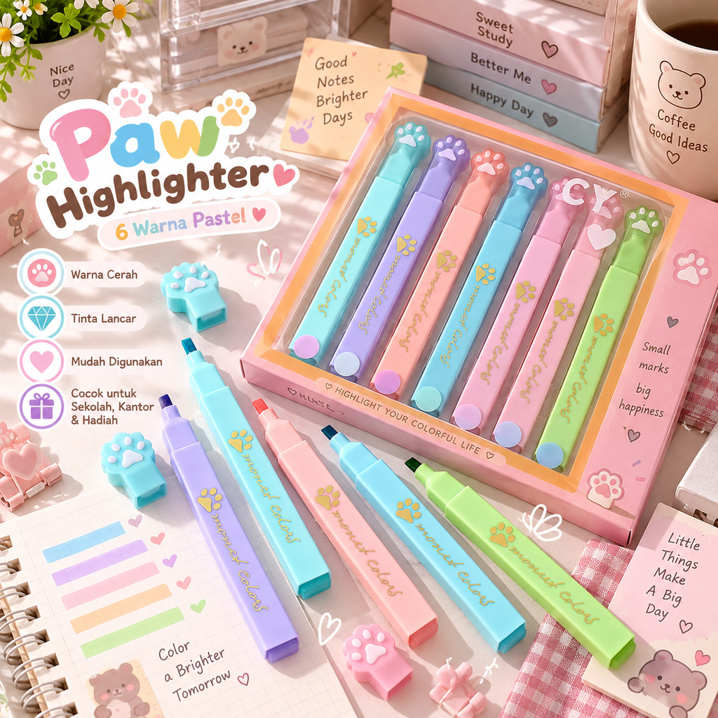 Jual SPIDOL PASTEL WARNA WARNI / STABILO CAKAR KUCING / 1 SET 6PCS ...