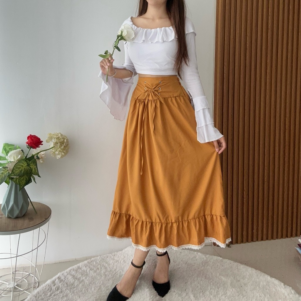 Jual Jovera —— (Real Picture) Rok Cheryl Skirt Rok Renda Rok Ruffle ...