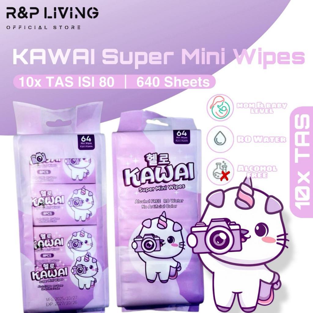 Jual R&P - KAWAI Super Mini Wipes Non Alkohol 8in1 | 10x TAS ISI 80 640 ...