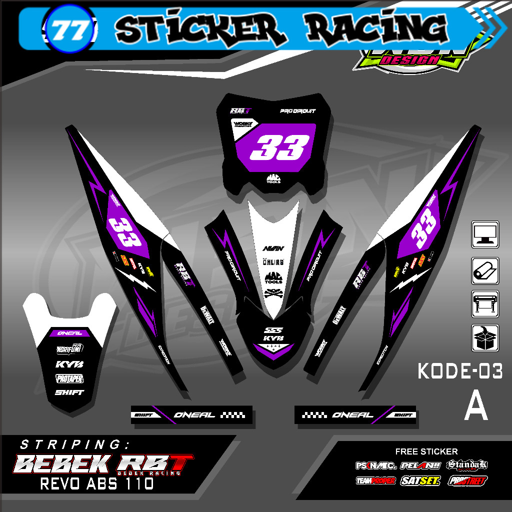 Jual Sticker Striping Revo Abs 110 Motor Rbt Bebek Modif Supermoto ...