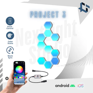 Nextlight Led Gaming Hexagone Room Lampu Kamar Gaming Hexagonal Rgb