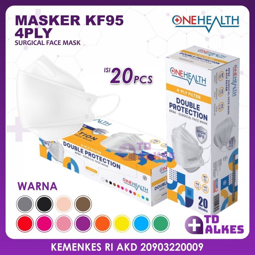 Jual OneHealth Masker KF94 4PLY Isi 20 Earloop Karet Telinga Face Mask ...