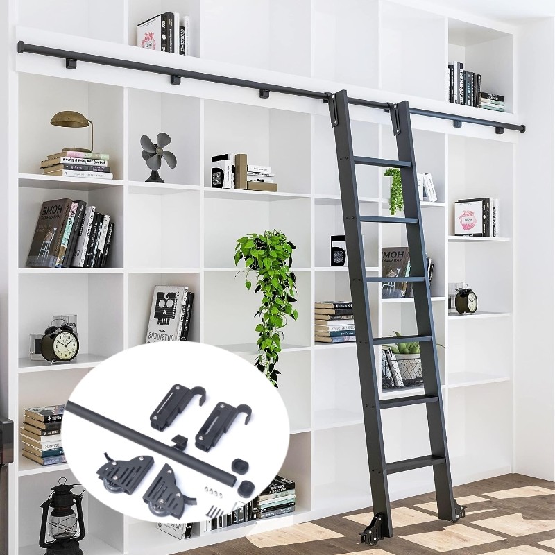 Jual 6.6FT(2M) Hook on Rolling Library Ladder Harde Kit NO Ladder ...