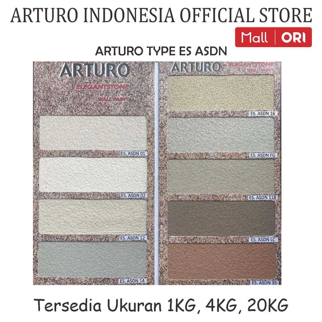 Jual ARTURO Type ES ASDN Galon 4kg Cat Texture Tone Flakes Tekstur ...