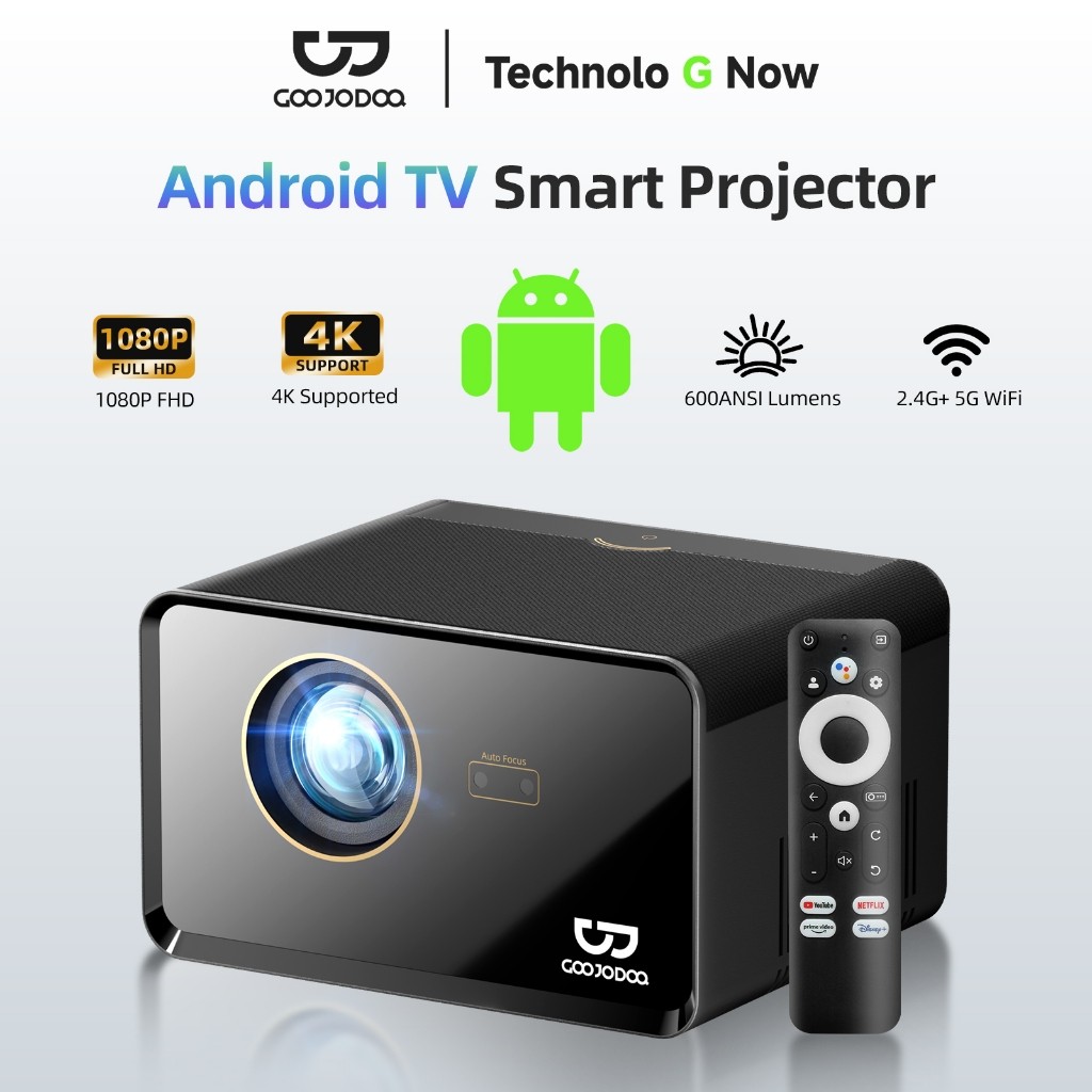 Jual GOOJODOQ Projector 1080P Support 4K 600 ANSI 300