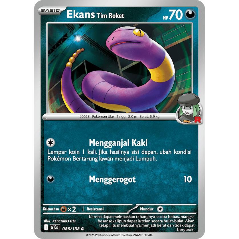 Jual TCG Ekans Tim Roket 086/138 SV10s Kehadiran Juara KARTU CARD ...