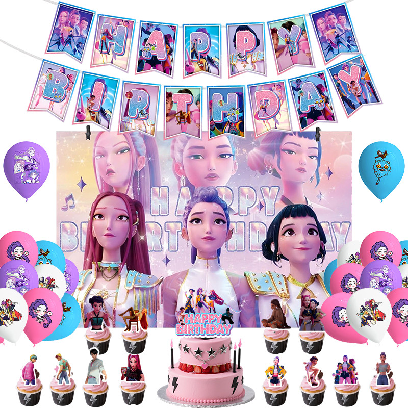 Jual Kpop Birthday Party Decorations Demon Hunter Tableware Set Cup