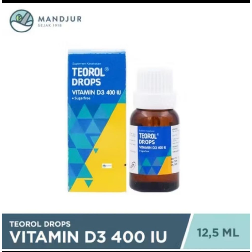 Jual TEOROL DROPS 12,5 ML vitamin D3 Teorol Drops Vitamin D3 400 IU ...