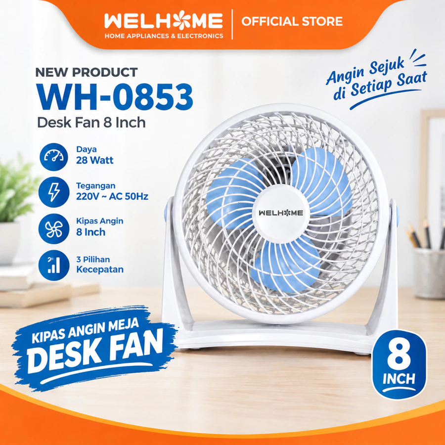 Kipas Angin Meja WELHOME WH-0853